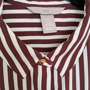 Rust and creamy white, Button down blouse